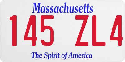 MA license plate 145ZL4