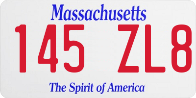 MA license plate 145ZL8