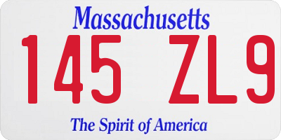 MA license plate 145ZL9