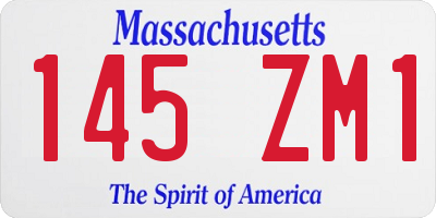 MA license plate 145ZM1