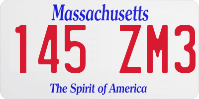 MA license plate 145ZM3