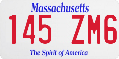 MA license plate 145ZM6