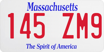 MA license plate 145ZM9