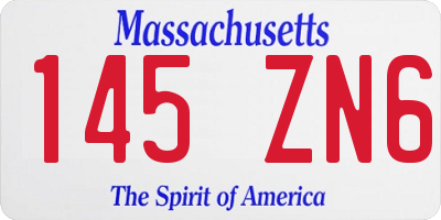 MA license plate 145ZN6