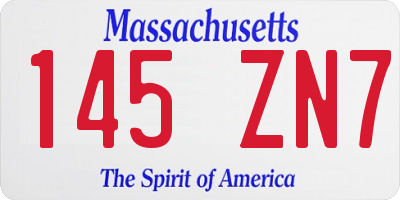 MA license plate 145ZN7