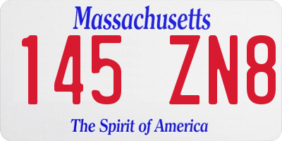 MA license plate 145ZN8