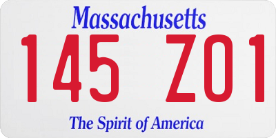 MA license plate 145ZO1