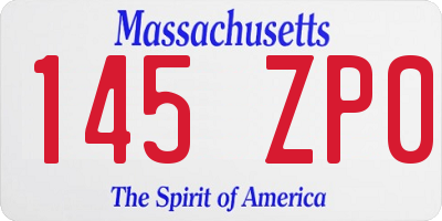 MA license plate 145ZP0