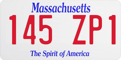 MA license plate 145ZP1