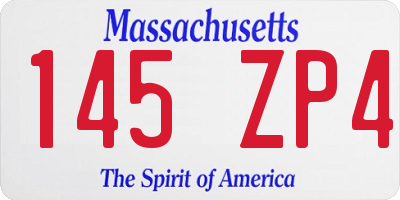 MA license plate 145ZP4