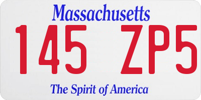 MA license plate 145ZP5