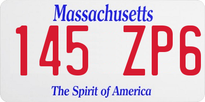 MA license plate 145ZP6