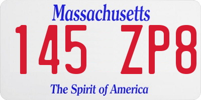 MA license plate 145ZP8