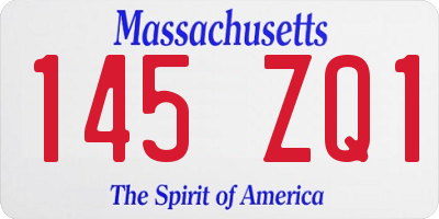 MA license plate 145ZQ1