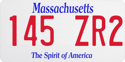 MA license plate 145ZR2