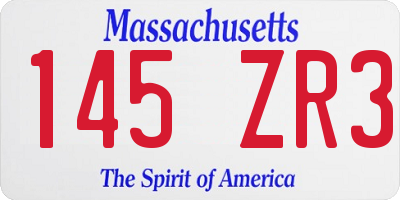 MA license plate 145ZR3