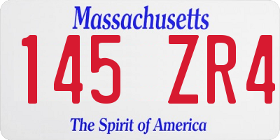 MA license plate 145ZR4