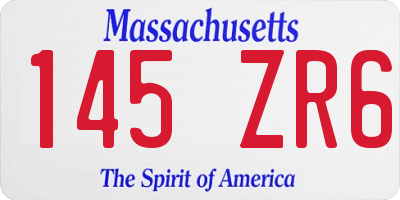 MA license plate 145ZR6