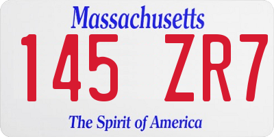 MA license plate 145ZR7
