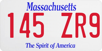 MA license plate 145ZR9