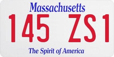 MA license plate 145ZS1