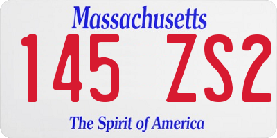MA license plate 145ZS2