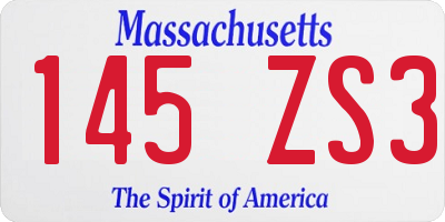 MA license plate 145ZS3