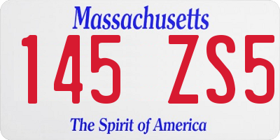 MA license plate 145ZS5