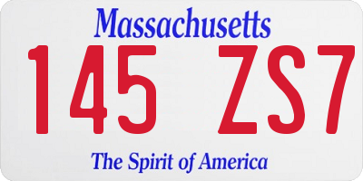 MA license plate 145ZS7