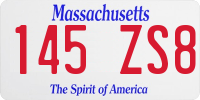 MA license plate 145ZS8