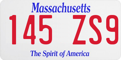 MA license plate 145ZS9