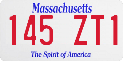 MA license plate 145ZT1