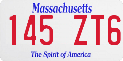 MA license plate 145ZT6