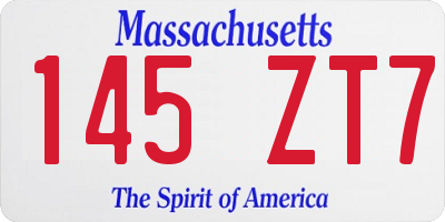MA license plate 145ZT7
