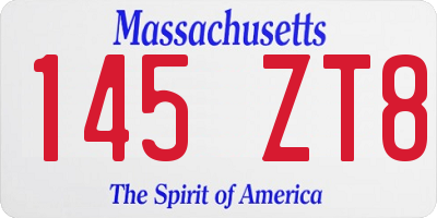 MA license plate 145ZT8