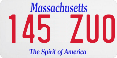 MA license plate 145ZU0