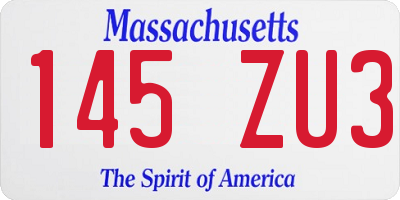 MA license plate 145ZU3