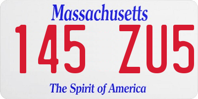 MA license plate 145ZU5