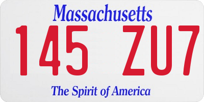 MA license plate 145ZU7