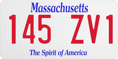 MA license plate 145ZV1