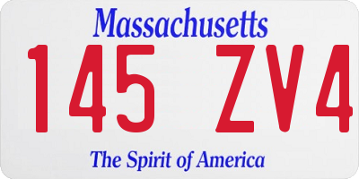 MA license plate 145ZV4