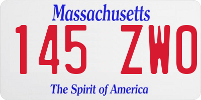 MA license plate 145ZW0