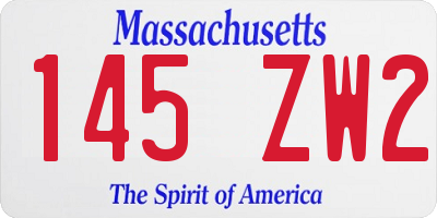 MA license plate 145ZW2