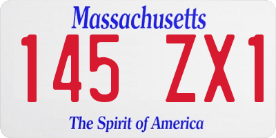 MA license plate 145ZX1