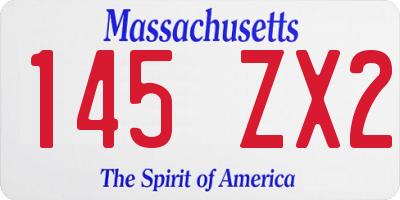 MA license plate 145ZX2