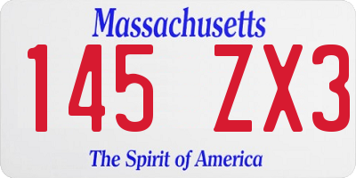 MA license plate 145ZX3