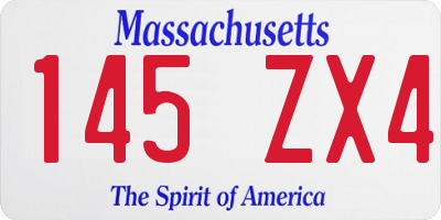 MA license plate 145ZX4