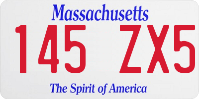 MA license plate 145ZX5