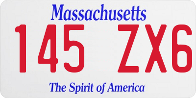 MA license plate 145ZX6