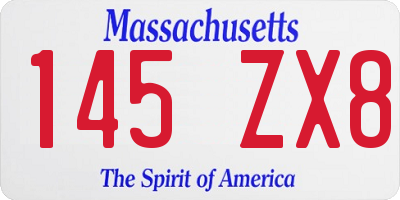 MA license plate 145ZX8